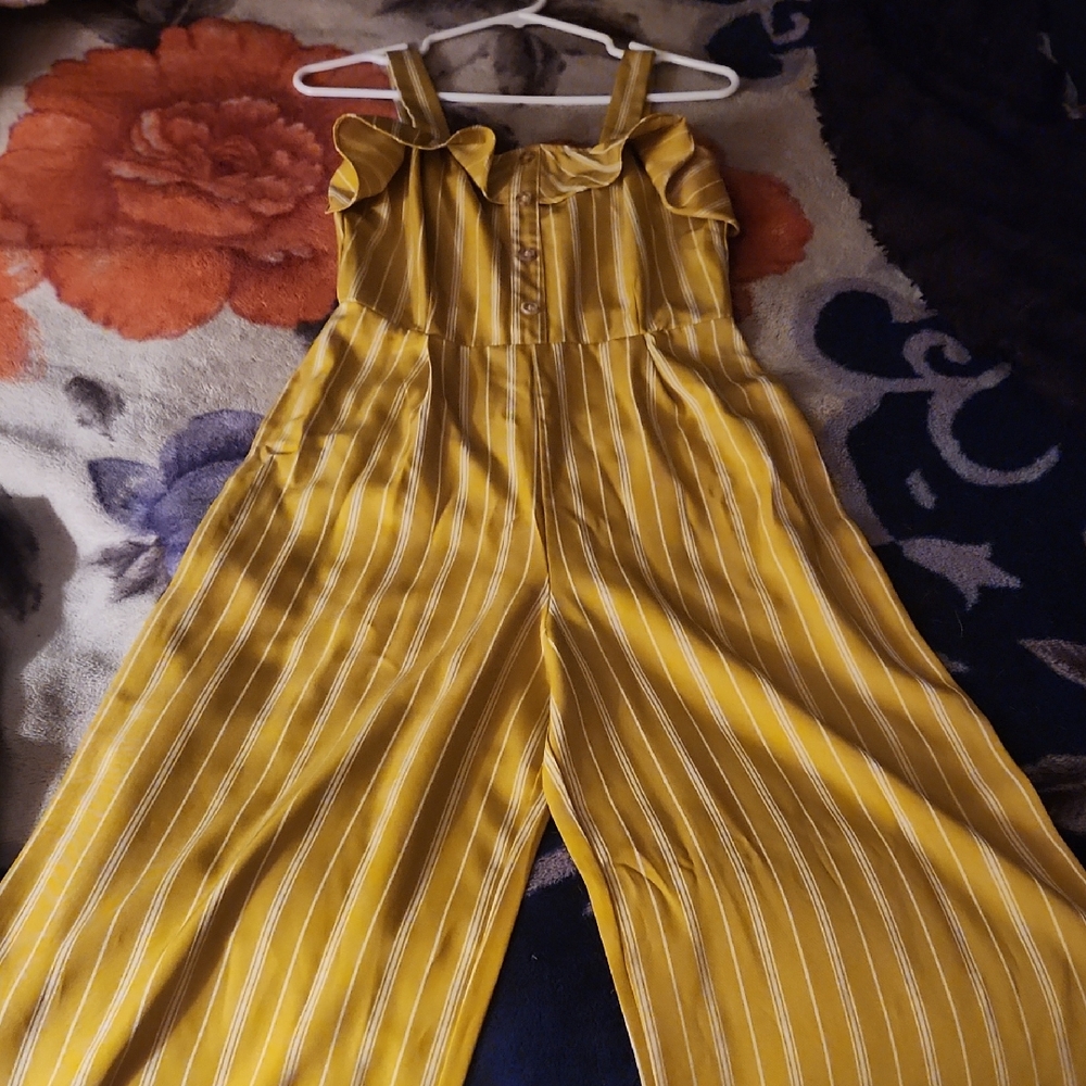 Yellow Striped Jumpsuit